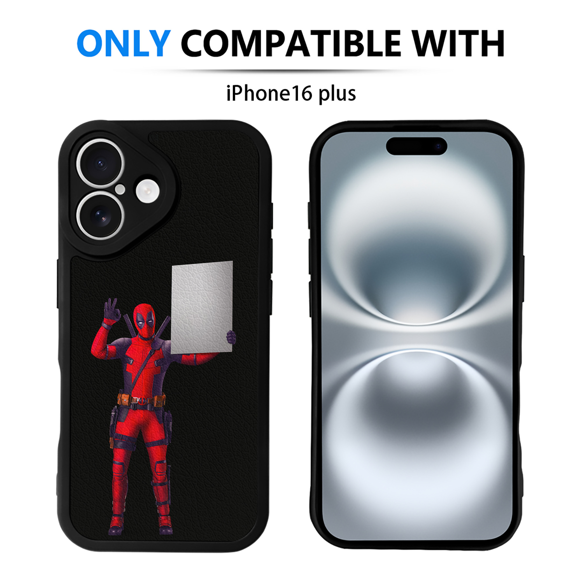 （画像用） Deadpool デッドプール 【iPhone 16シリーズ対応】シリコンスマホケース（レザー調） 材質：シリコン